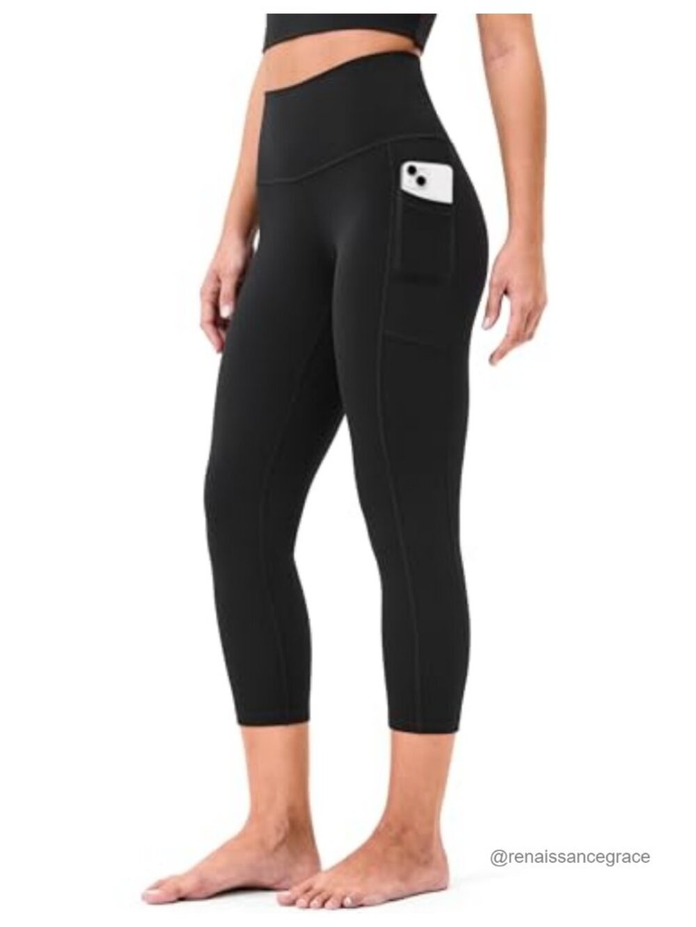 Buttery Soft High Rise Capri Yoga Leggings with Pockets 21 Inseam